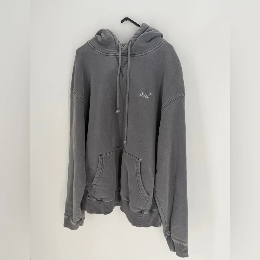 Kith Nelson Island Stone Washed Cotton Fleece Kith Script Embroidered Hoodie